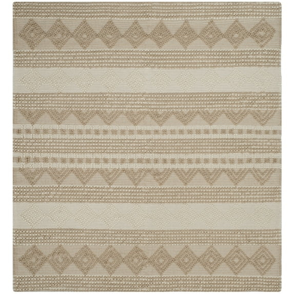 SAFAVIEH Natura Carly Geometric Area Rug, Beige/Ivory, 10' x 10' Square