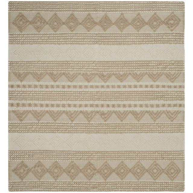 SAFAVIEH Natura Carly Geometric Area Rug, Beige/Ivory, 10' x 10' Square