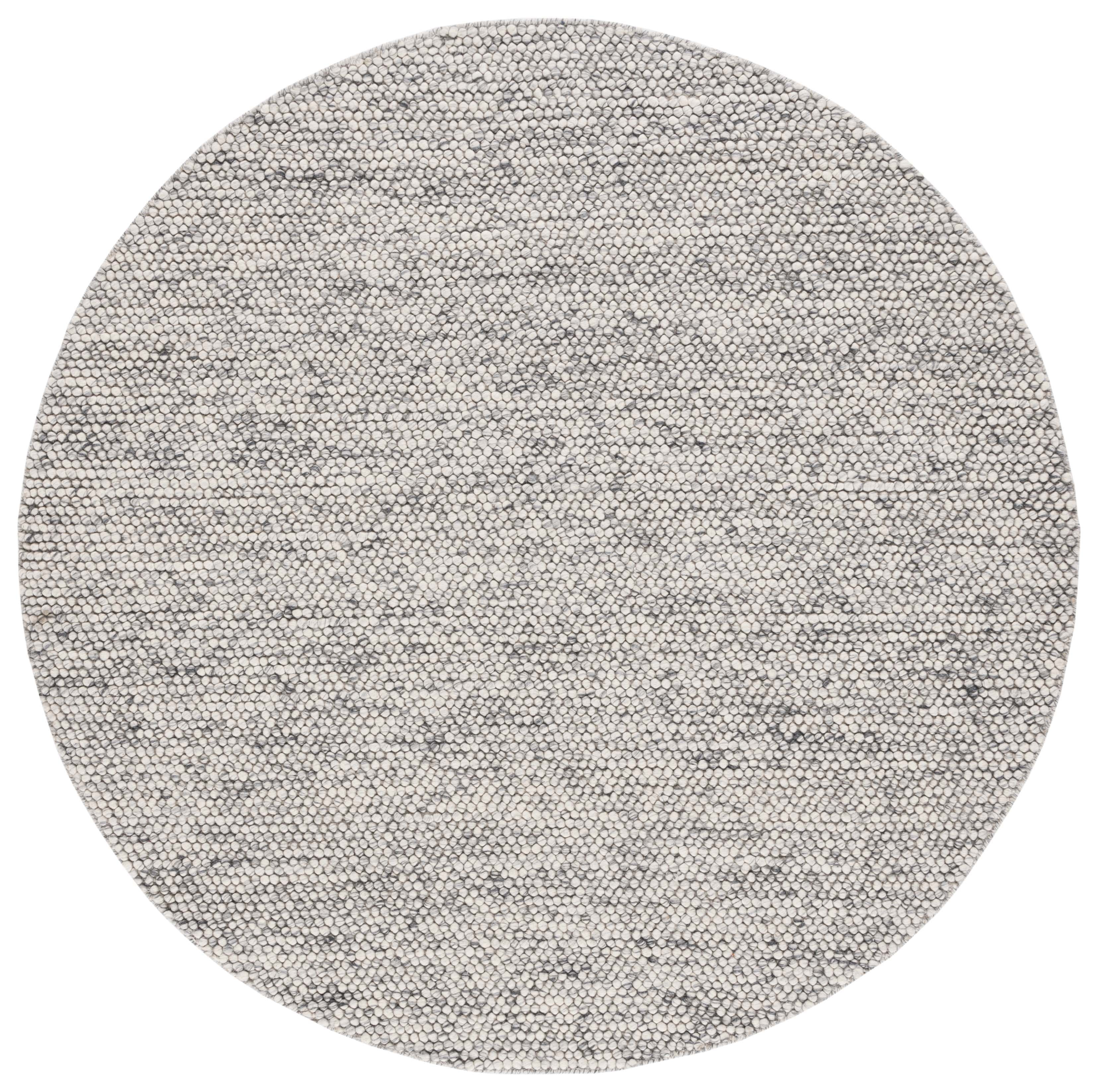 SAFAVIEH Natura Feride Geometric Area Rug, Light Grey/Ivory, 4' x 4' Round