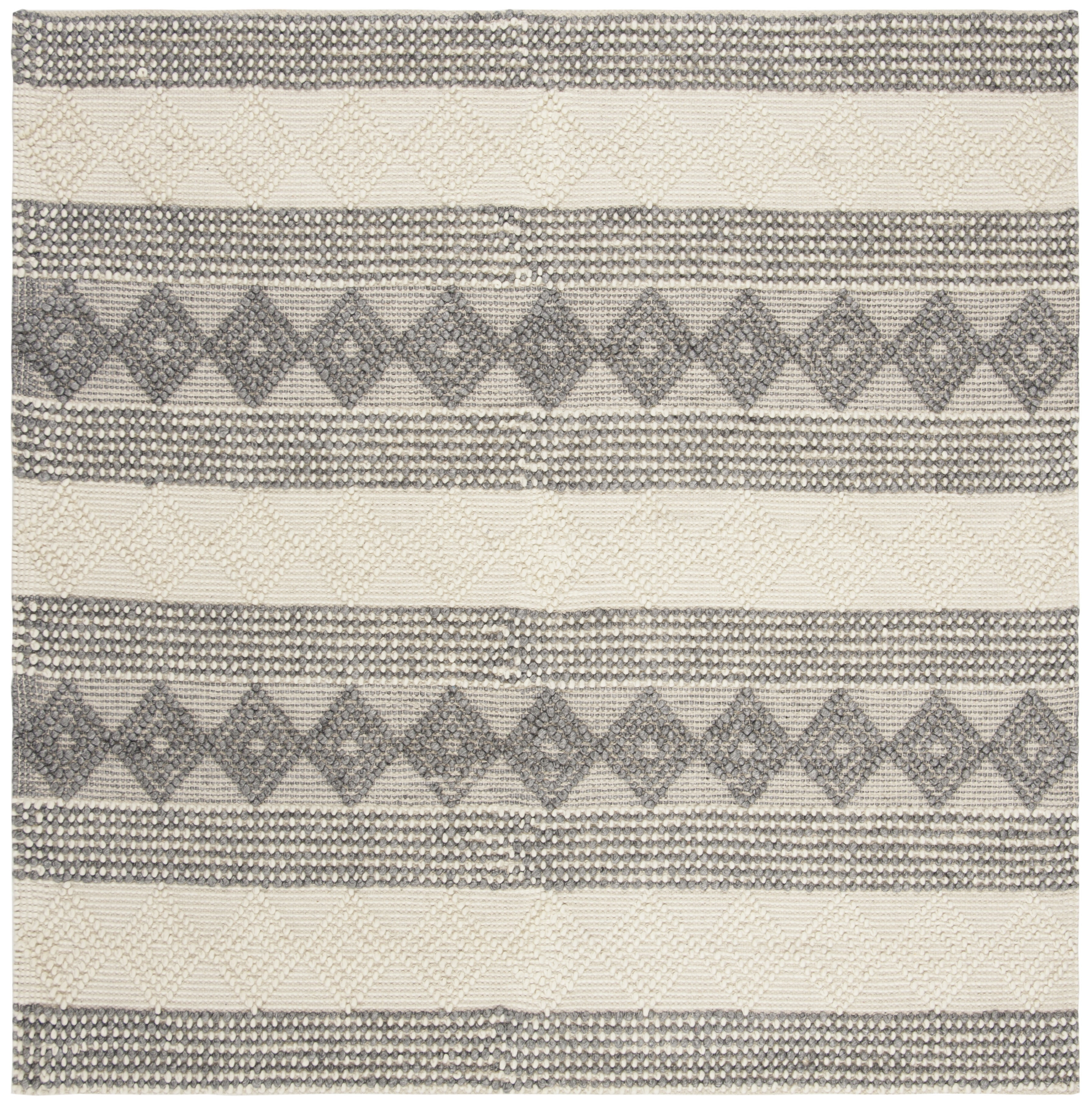 SAFAVIEH Natura Tamsen Geometric Area Rug, Grey/Ivory, 10' x 10' Square
