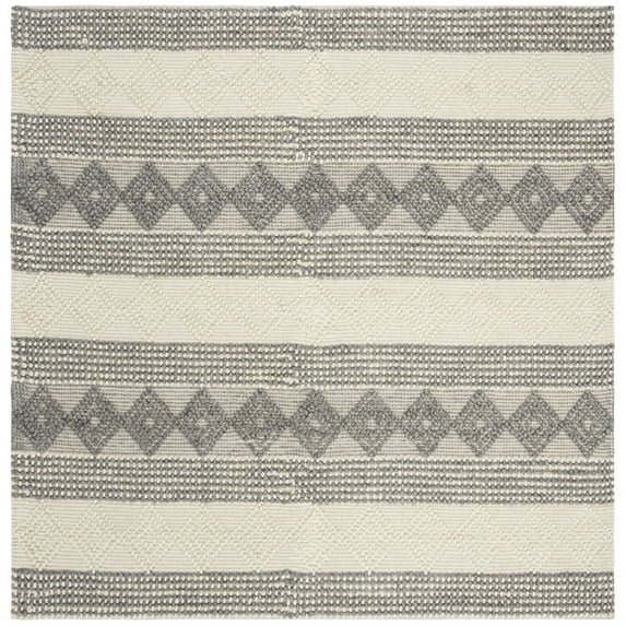 SAFAVIEH Natura Tamsen Geometric Area Rug, Grey/Ivory, 10' x 10' Square