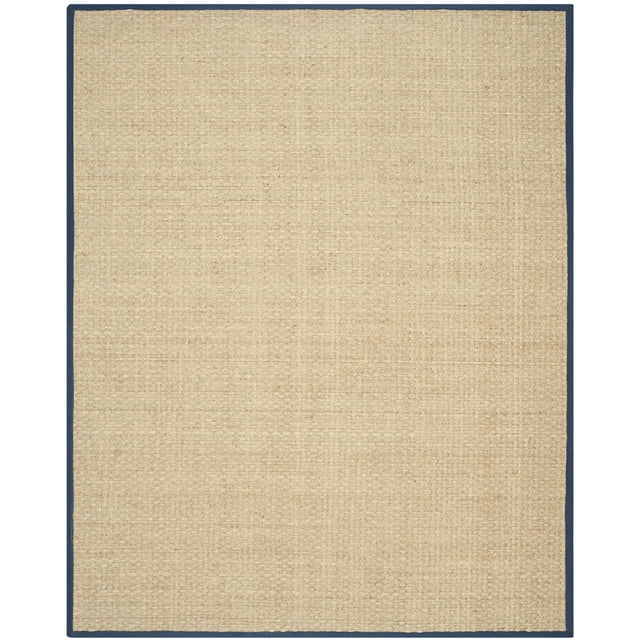 SAFAVIEH Natural Fiber Arbor Border Area Rug, Natural/Blue, 9' x 12'