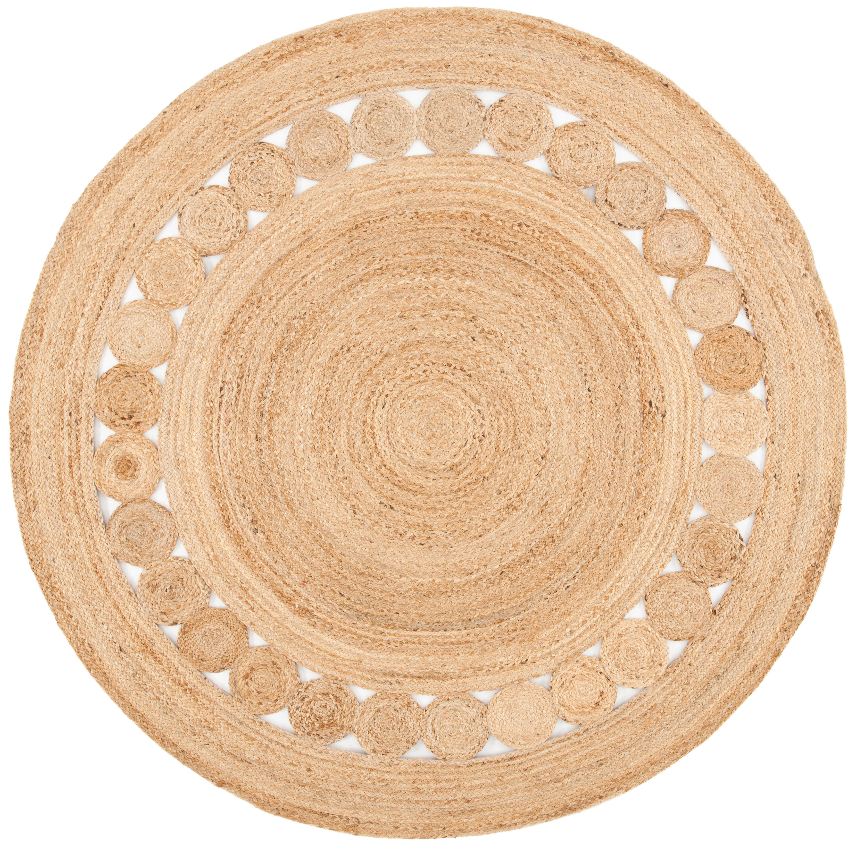 Natural Fiber NFB306 Hand Woven Area Rug - Natural - 7' round - Safavieh.