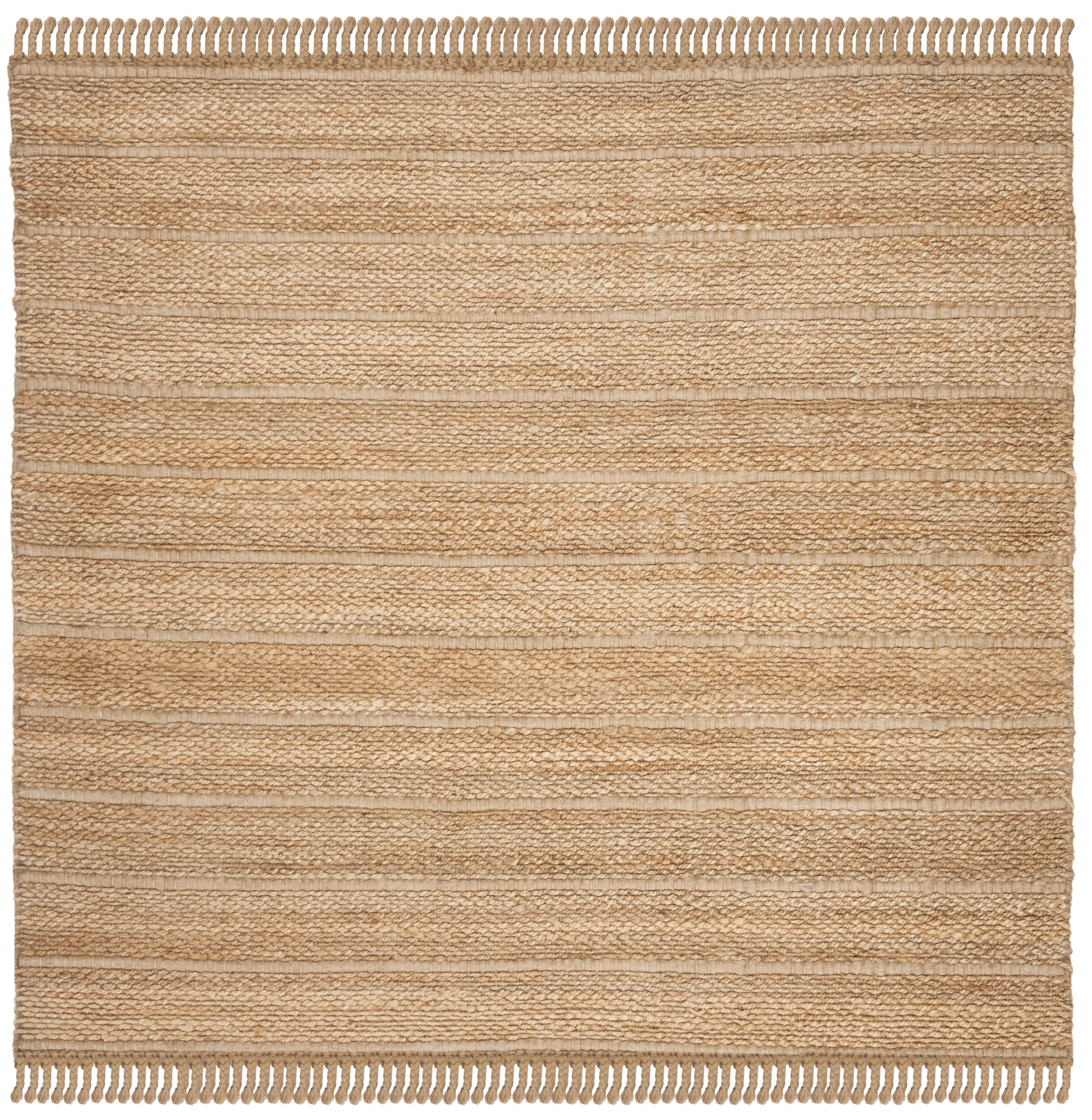 Natural Fiber NF550 Hand Woven Indoor Area Rug - Natural/Light Grey - 6'x6' - Safavieh.