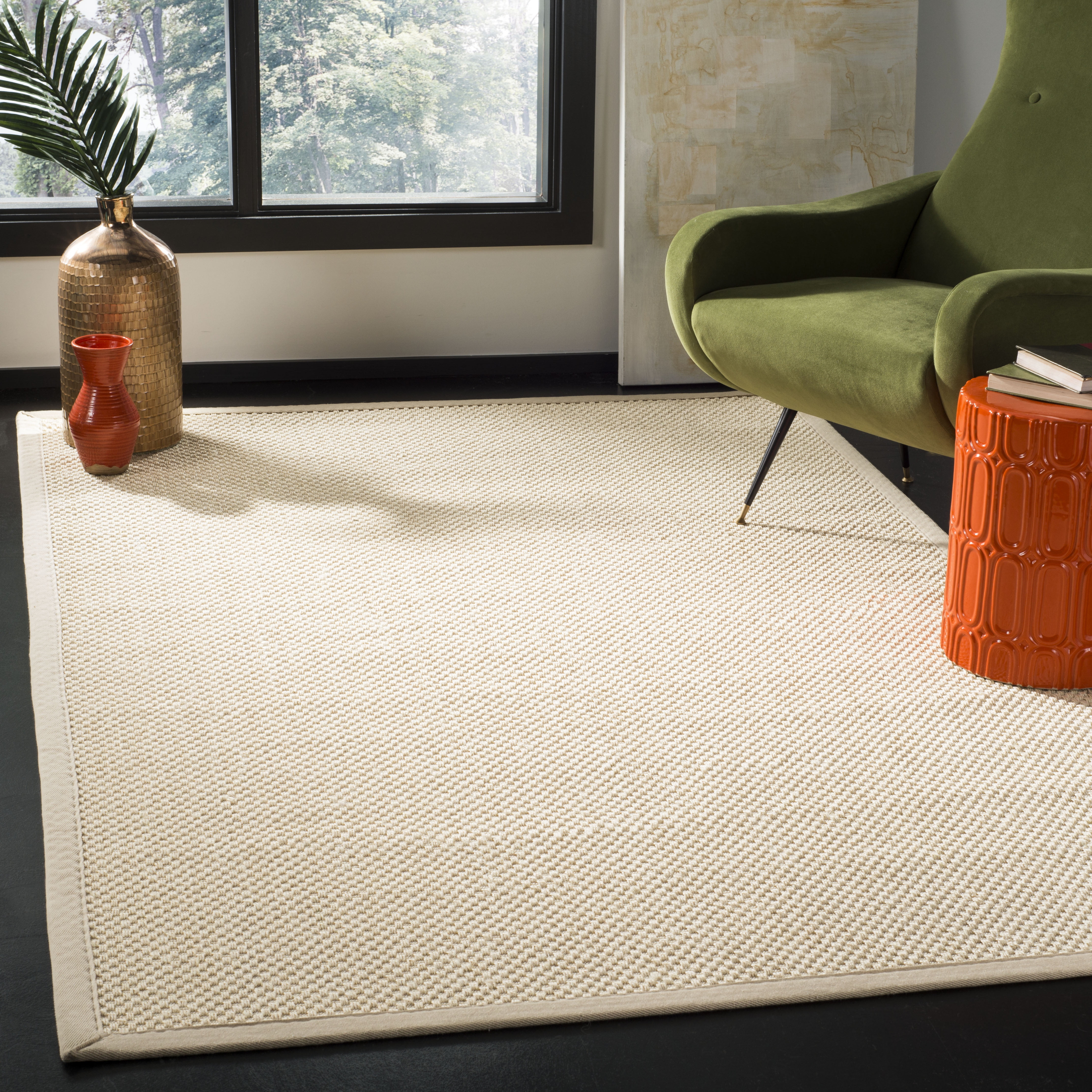 SAFAVIEH Natural Fiber Clarissa Solid Sisal Area Rug, Ivory/Light Beige, 5' x 8'