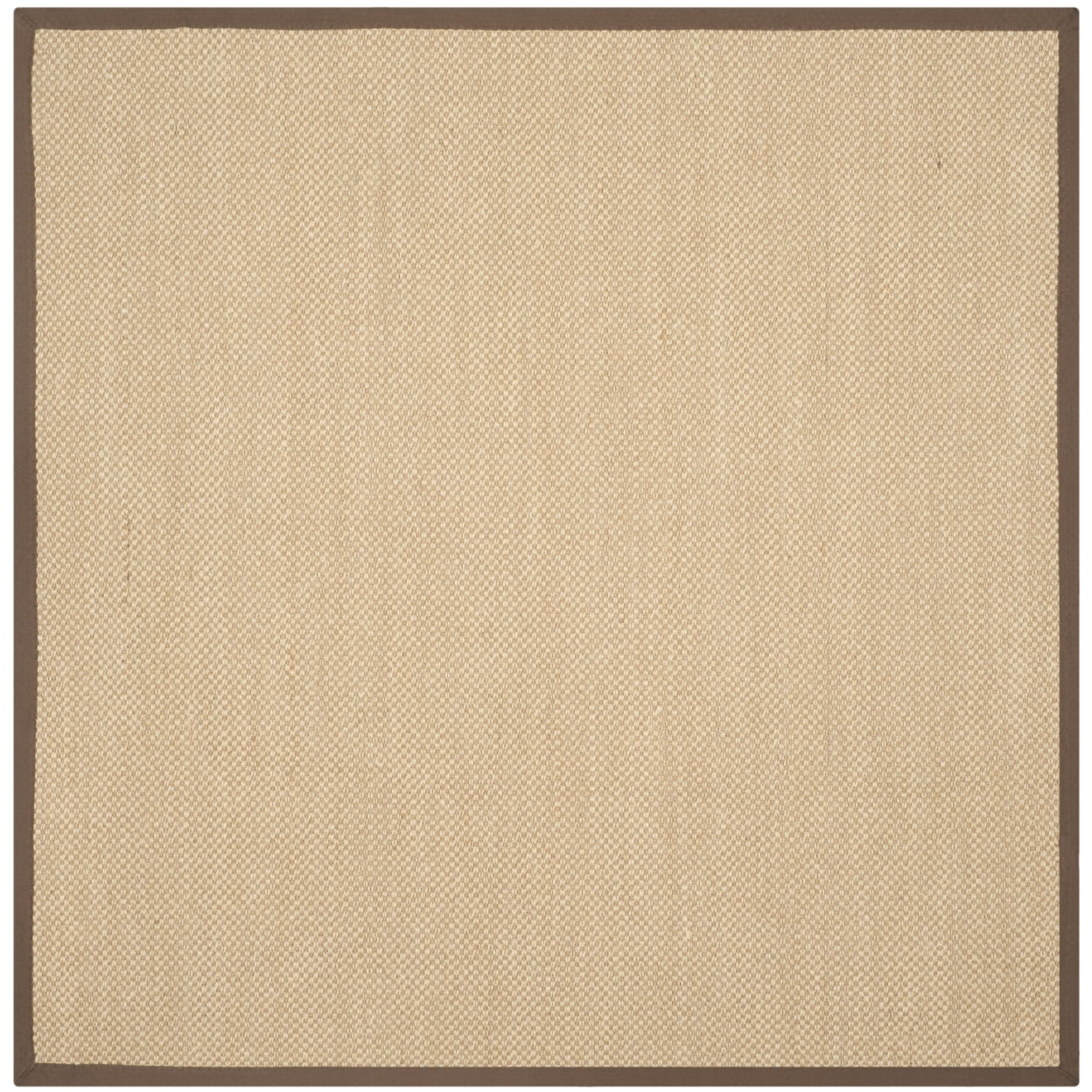 SAFAVIEH Natural Fiber Jovana Solid Area Rug, Maize/Brown, 4' x 4' Square