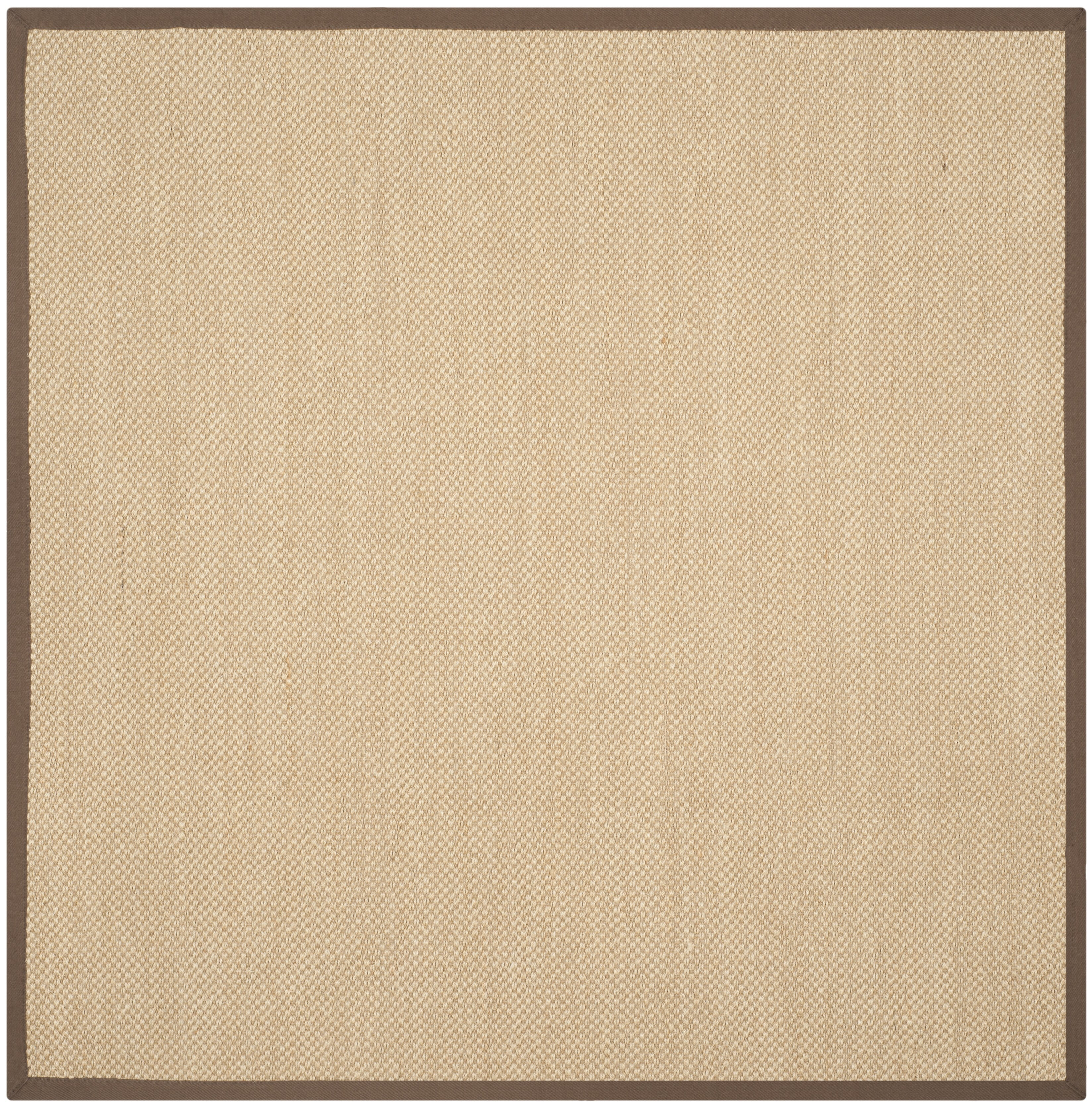SAFAVIEH Natural Fiber Jovana Solid Area Rug, Maize/Brown, 4' x 4' Square