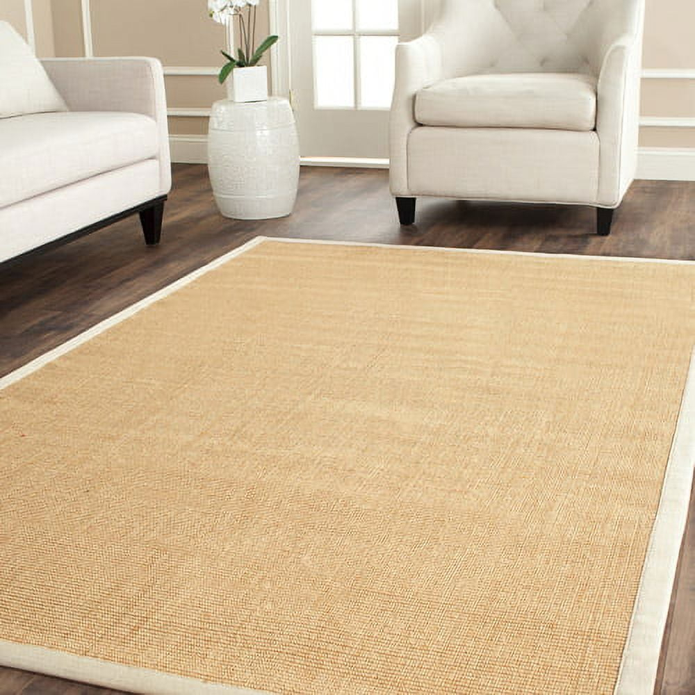 SAFAVIEH Natural Fiber Forrester Border Sisal Area Rug, Maize/Wheat, 9' x 12'