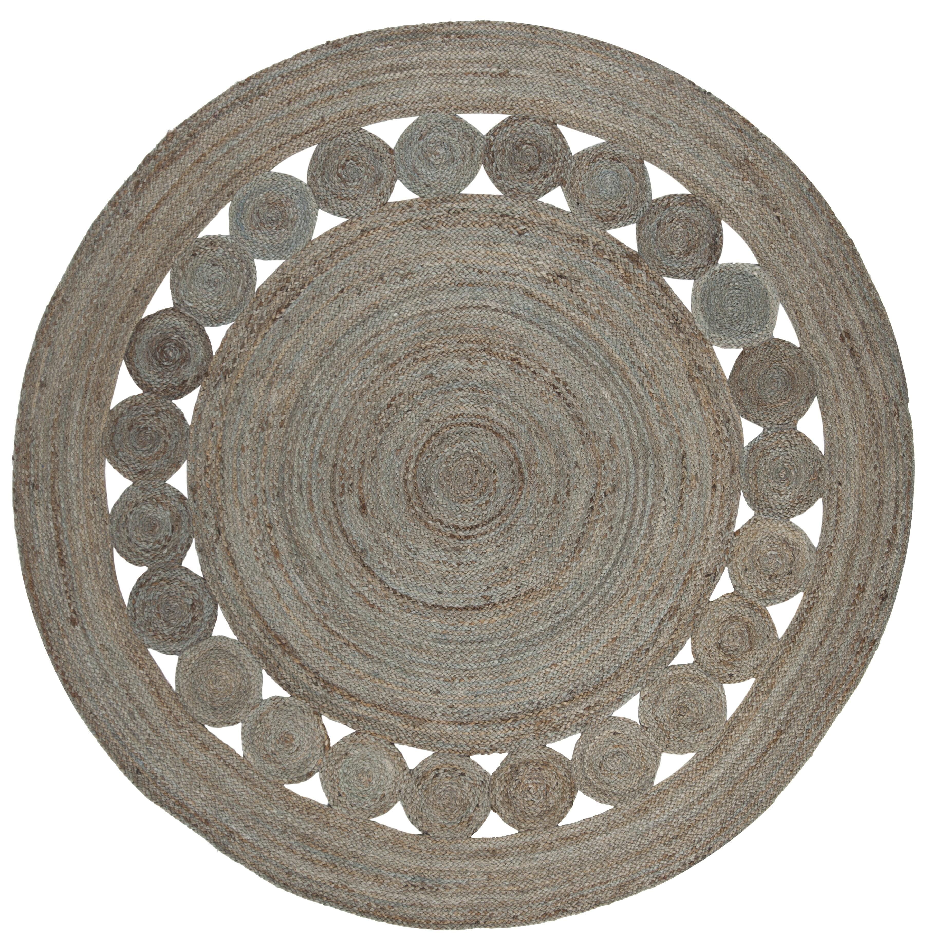 Natural Fiber NF364 Hand Woven Area Rug - Grey - 6'6" round - Safavieh.