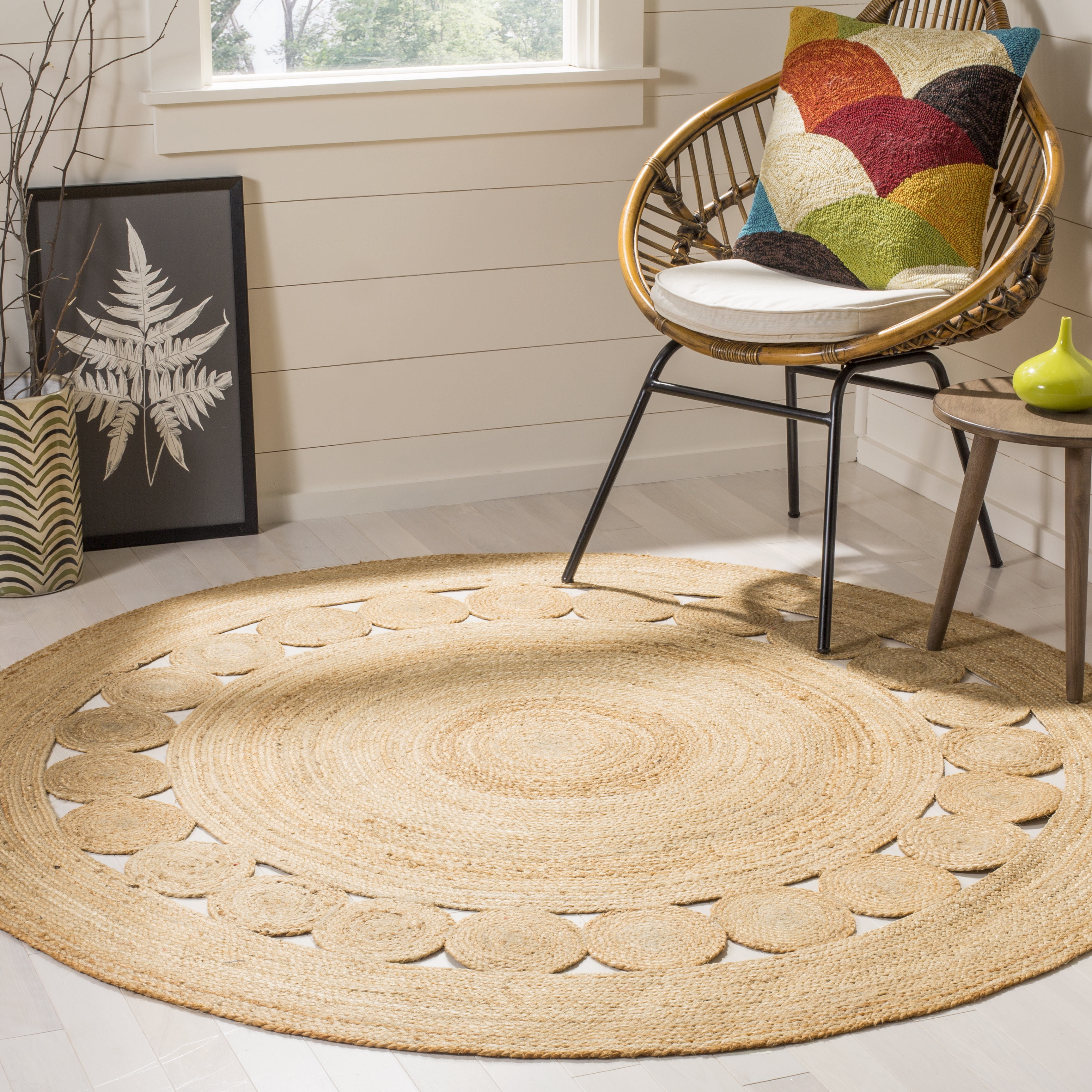 Natural Fiber NF364 Hand Woven Area Rug - Natural - 8' round - Safavieh.