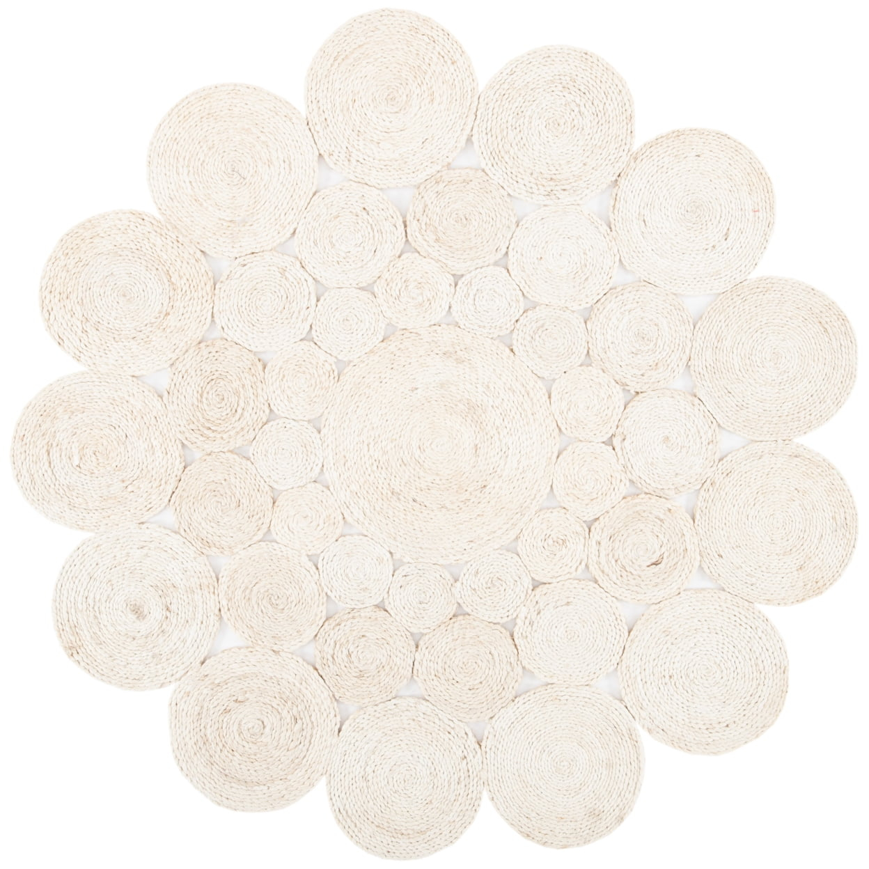 Natural Fiber NF363 Hand Woven Area Rug - Ivory - 7' round - Safavieh.