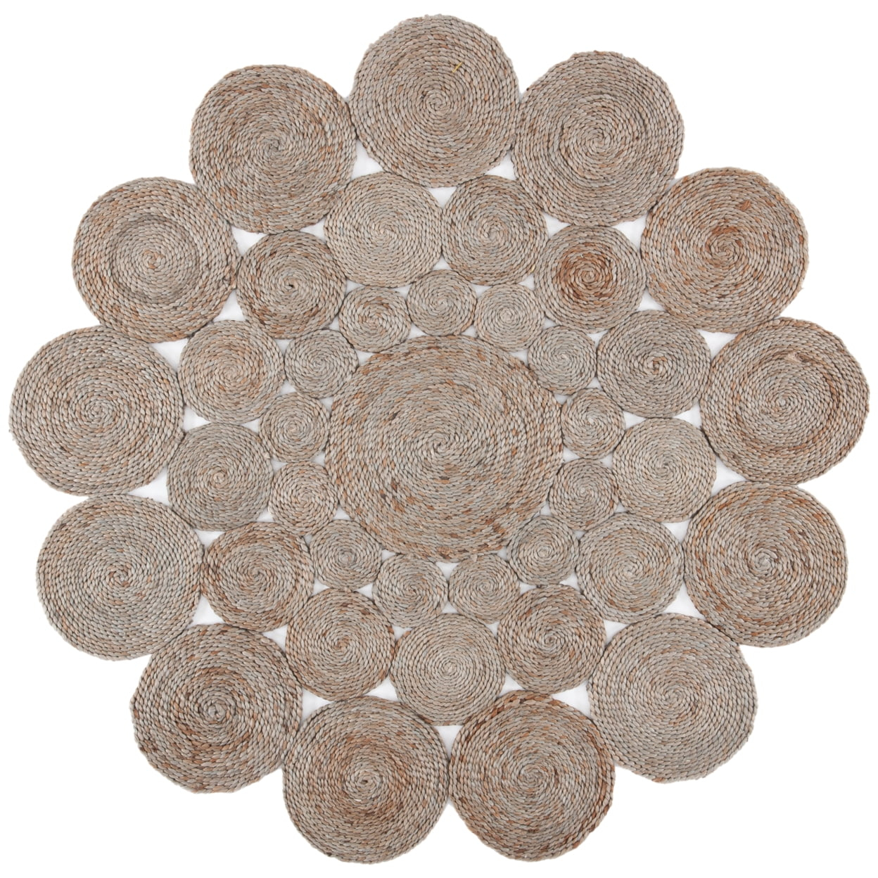 Natural Fiber NF363 Hand Woven Area Rug - Grey - 5' round - Safavieh.