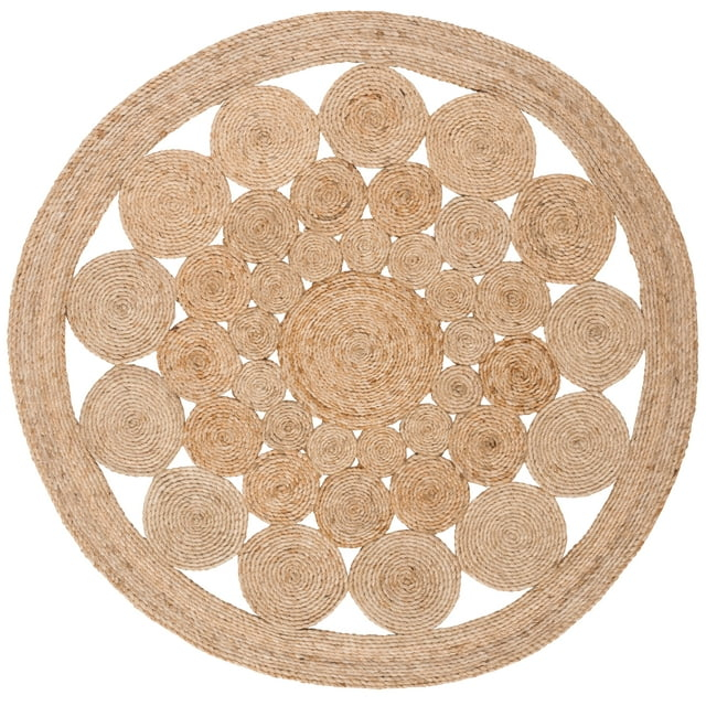 Natural Fiber NFB248 Hand Woven Area Rug - Natural - 3' round - Safavieh.