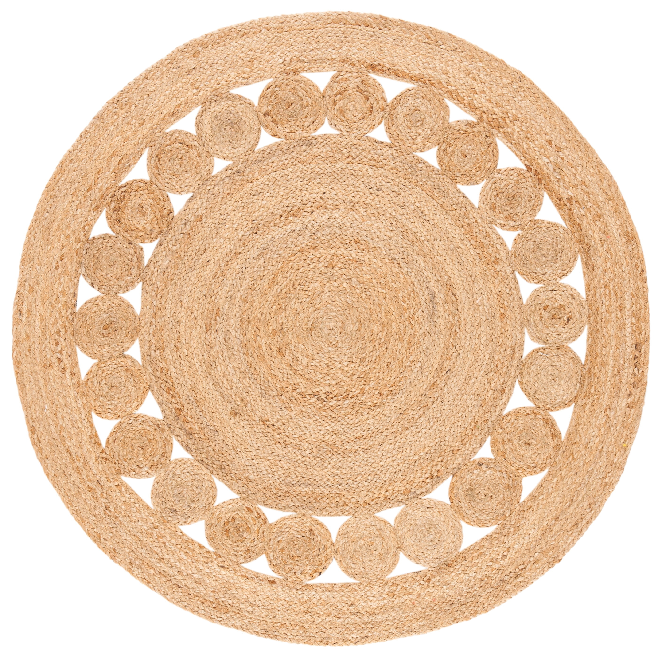 Natural Fiber NFB306 Hand Woven Area Rug - Natural - 4' round - Safavieh.