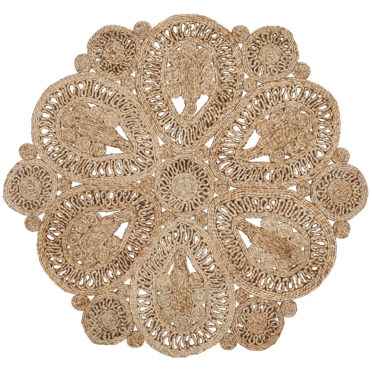 Natural Fiber NF360 Hand Woven Indoor Area Rug - Natural - 4' Round - Safavieh