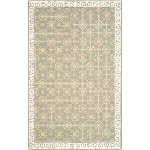 Newport NPT443 Hand Hooked Area Rug - Olive/Beige - 5'6"x8'6" - Safavieh.