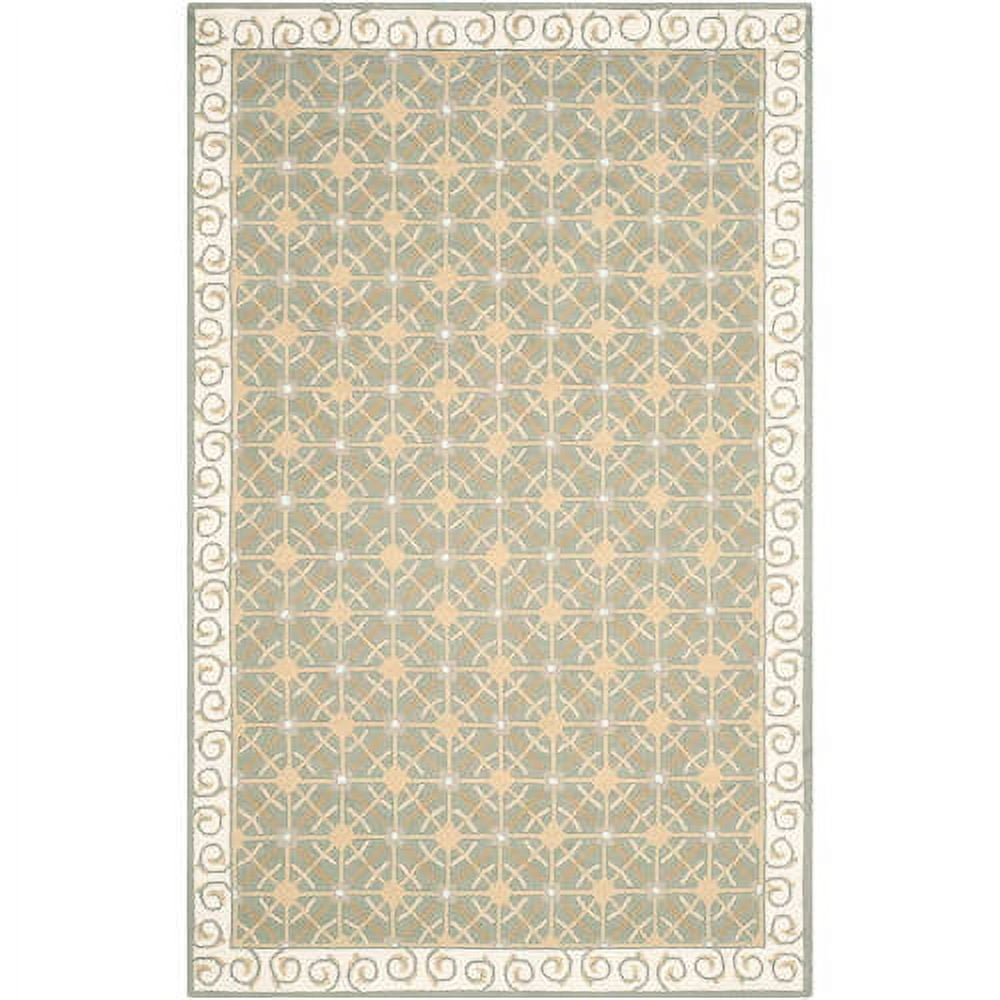 Newport NPT443 Hand Hooked Area Rug - Olive/Beige - 5'6"x8'6" - Safavieh.