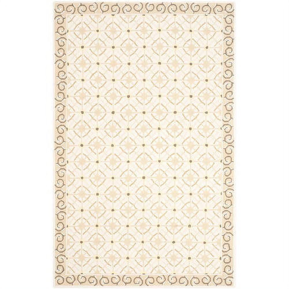 Newport NPT443 Hand Hooked Accent Rug - Taupe/Beige - 3'9"x5'9" - Safavieh.