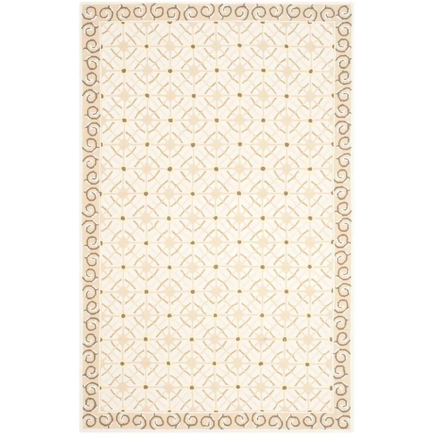 Newport NPT443 Hand Hooked Area Rug - Taupe/Beige - 5'6"x8'6" - Safavieh.