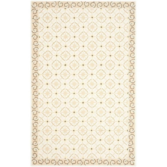 Newport NPT443 Hand Hooked Area Rug - Taupe/Beige - 5'6"x8'6" - Safavieh.