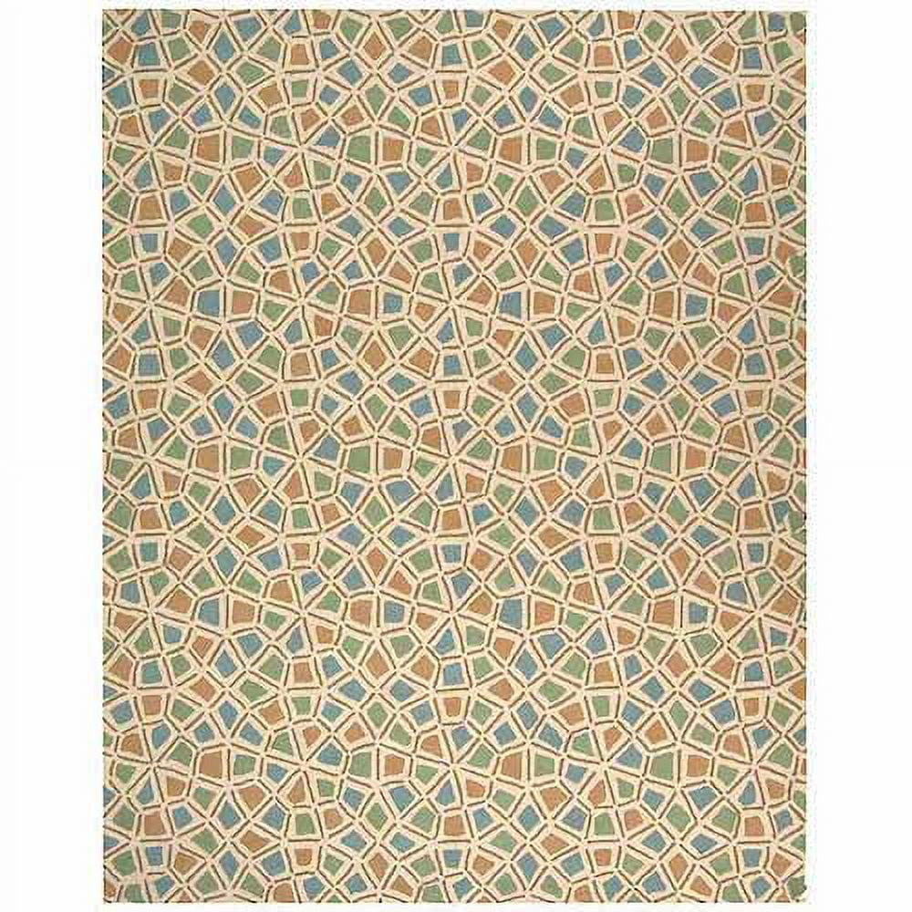 Newport NPT426 Hand Hooked Area Rug - Blue/Green - 5'6"x8'6" - Safavieh.
