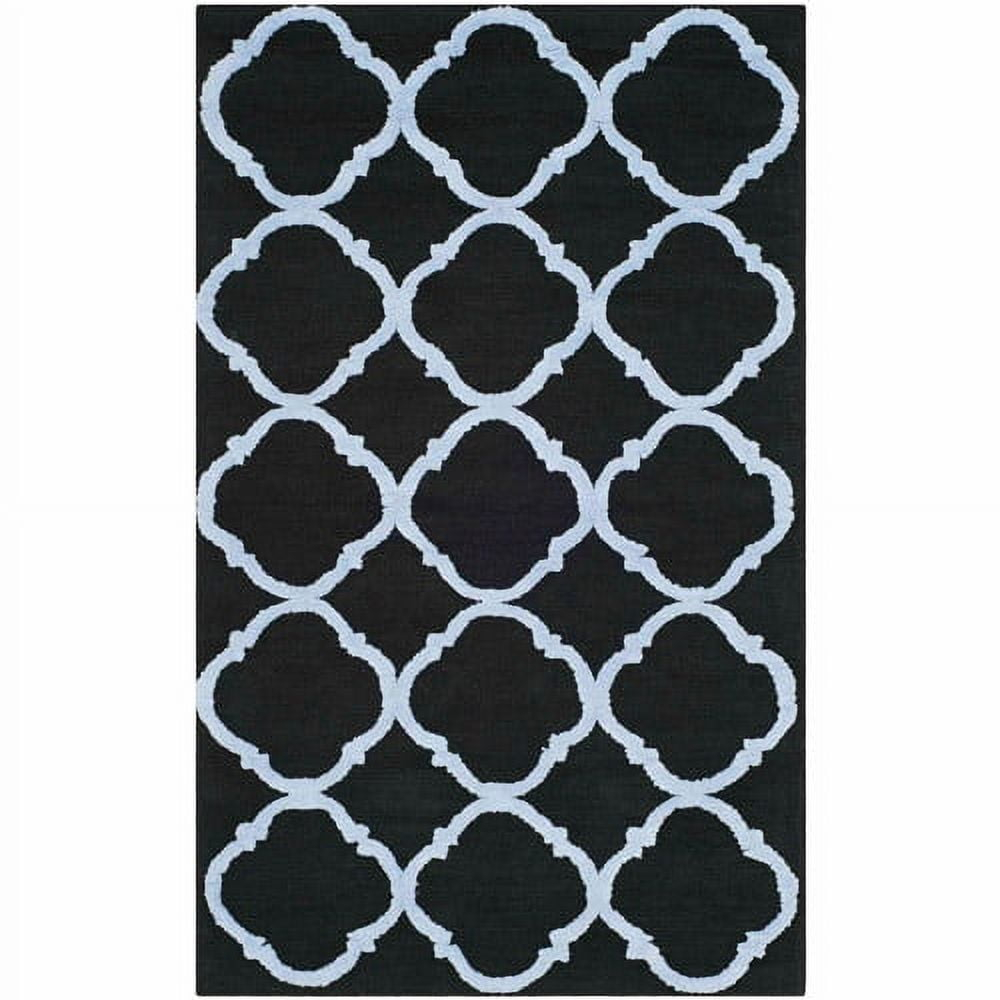 Newport NPT430 Hand Hooked Area Rug - Black/Blue - 5'x5' - Safavieh.