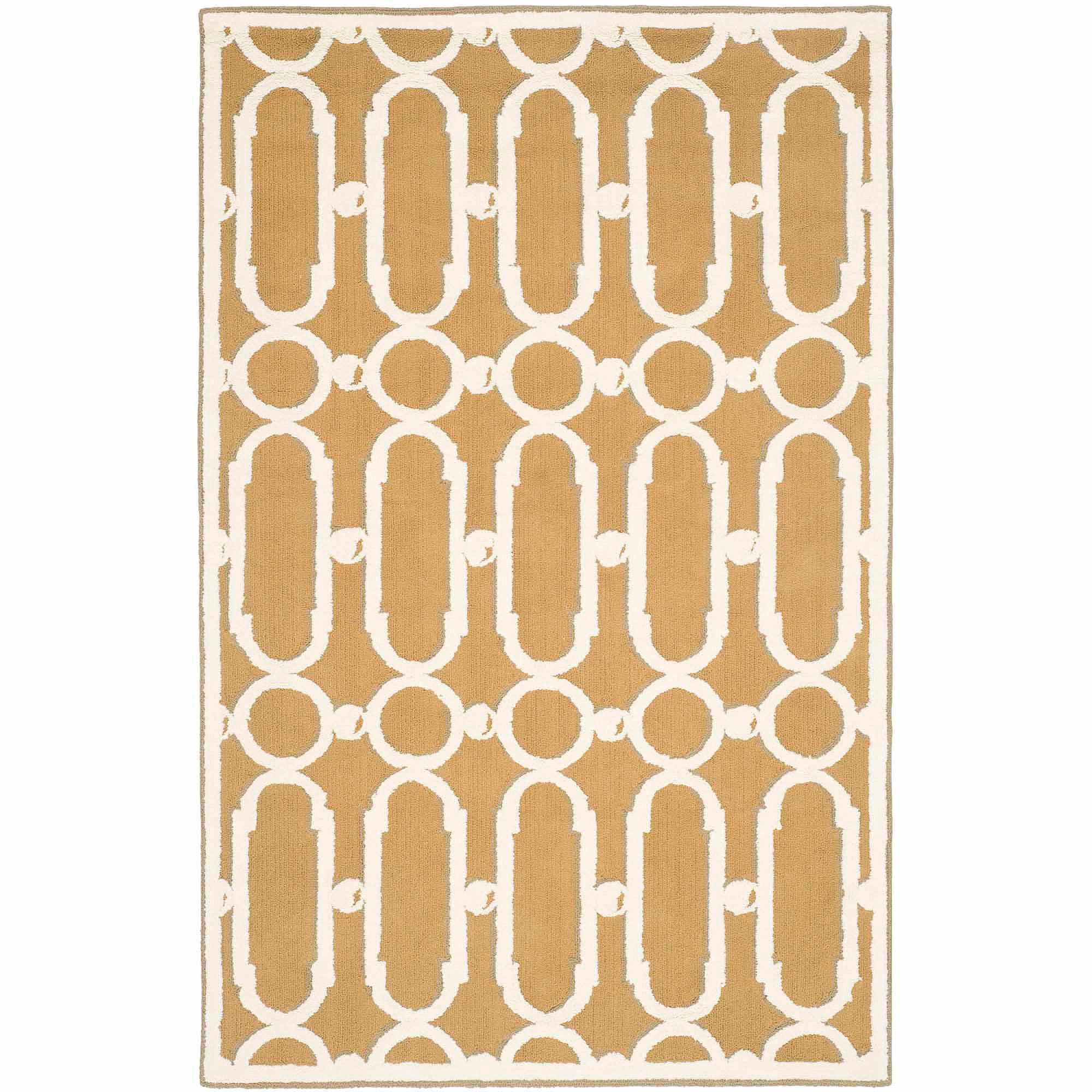 Newport NPT434 Hand Hooked Area Rug - Olive/White - 3'9"x5'9" - Safavieh.