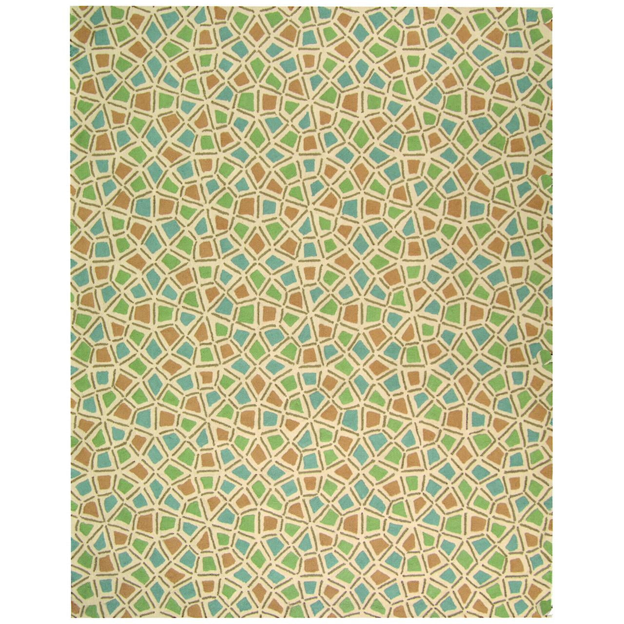 Newport NPT426 Hand Hooked Area Rug - Blue/Green - 7'9"x9'9" - Safavieh.