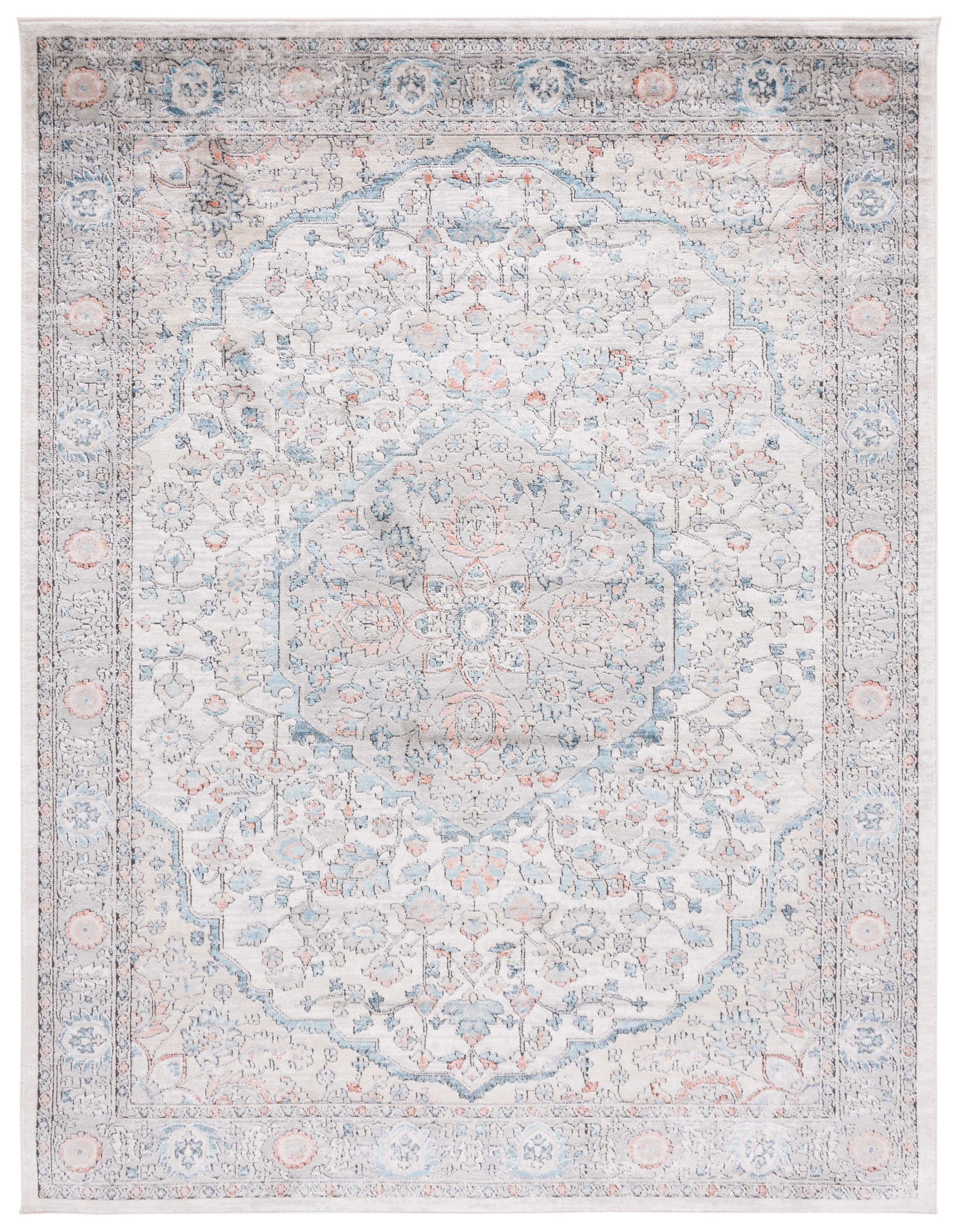 SAFAVIEH Oregon Eilish Floral Area Rug, Grey/Blue, 10' x 14'