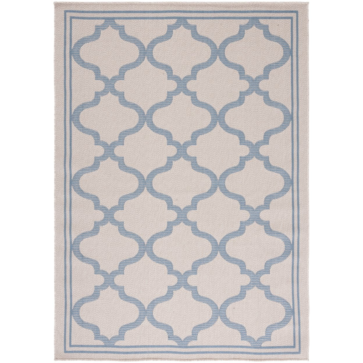 SAFAVIEH Outdoor BMU810L Bermuda Collection Ivory / Blue Rug