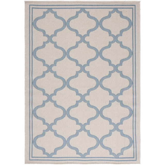 SAFAVIEH Outdoor BMU810L Bermuda Collection Ivory / Blue Rug