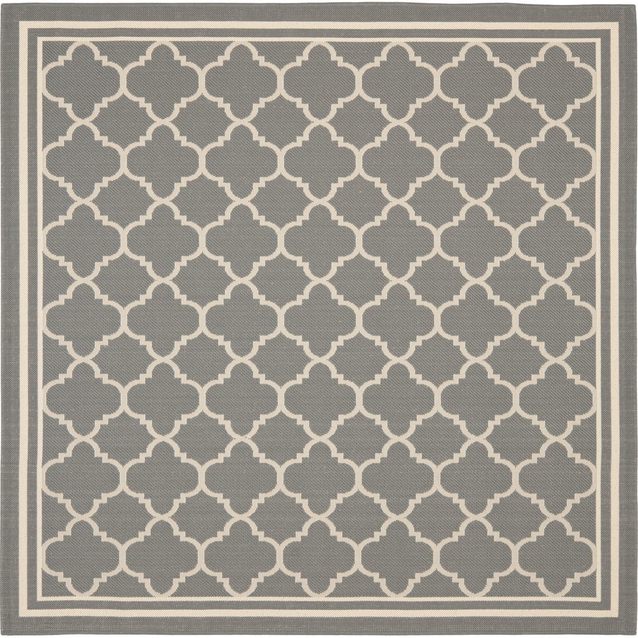 Courtyard CY6918 Power Loomed Indoor/Outdoor Area Rug - Anthracite/Beige - 4'x4' - Safavieh.