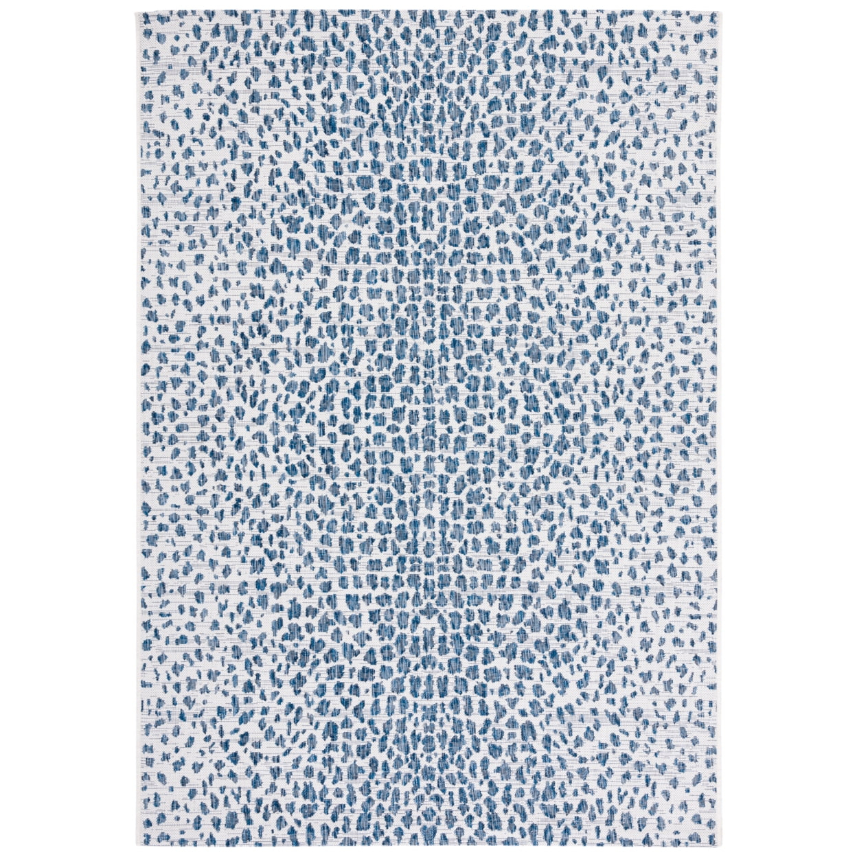 SAFAVIEH Courtyard Karina Animal Indoor/Outdoor Area Rug, Ivory/Navy, 3' x 3' Square