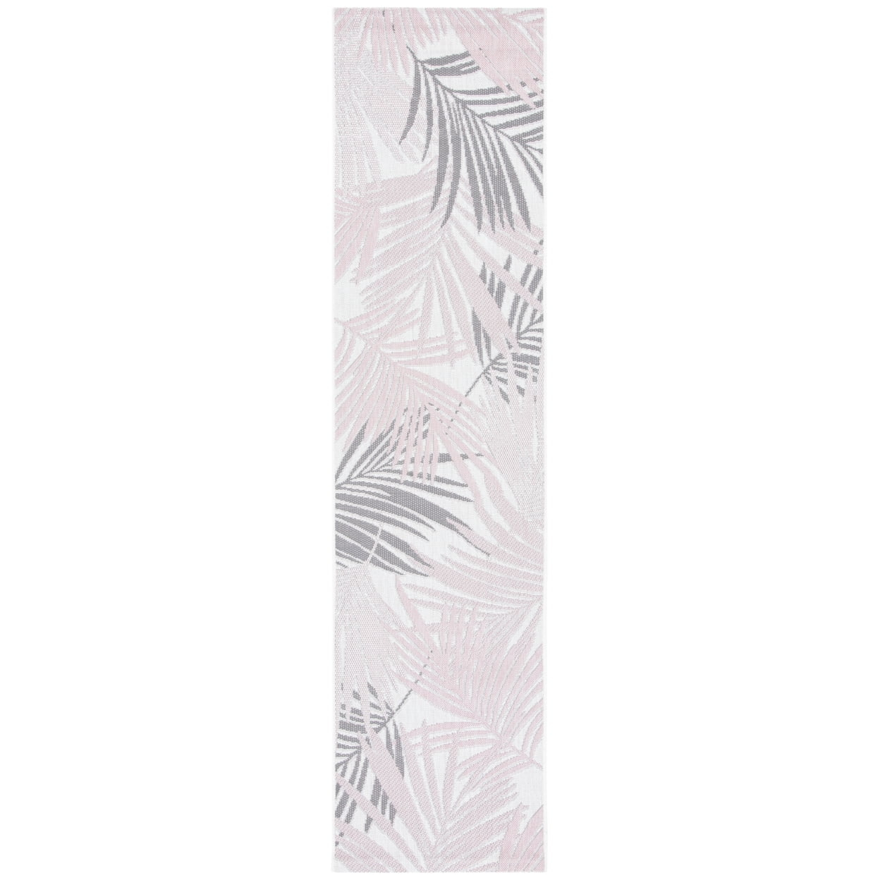SAFAVIEH Courtyard Jenae Botanical Indoor/Outdoor Runner Rug, Ivory/Pink, 2'2" x 9'
