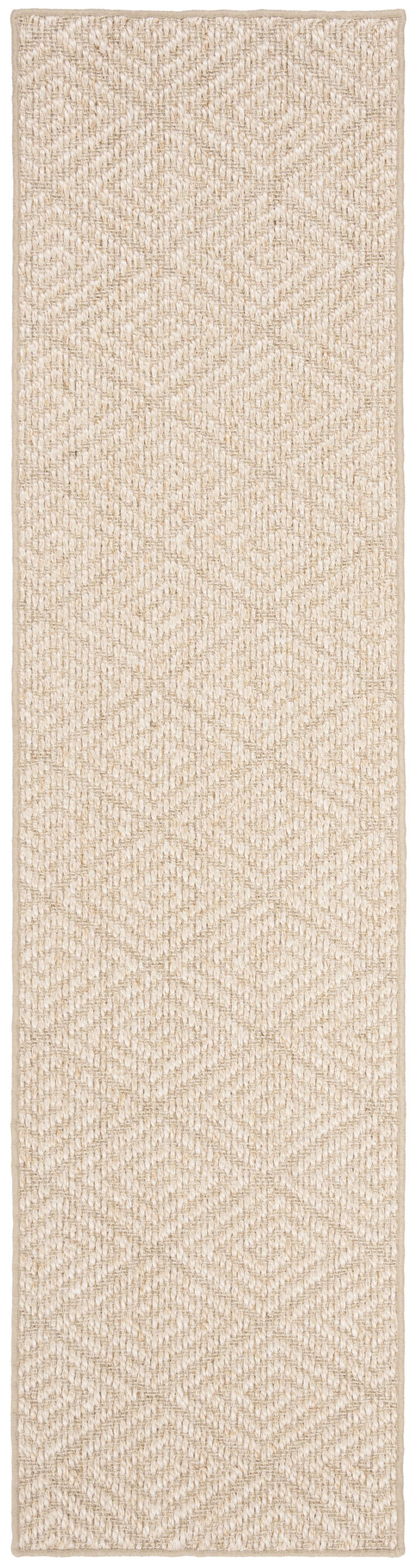 SAFAVIEH Palm Beach Stars Geometric Diamonds Sisal Runner Rug, Beige, 2' x 8'