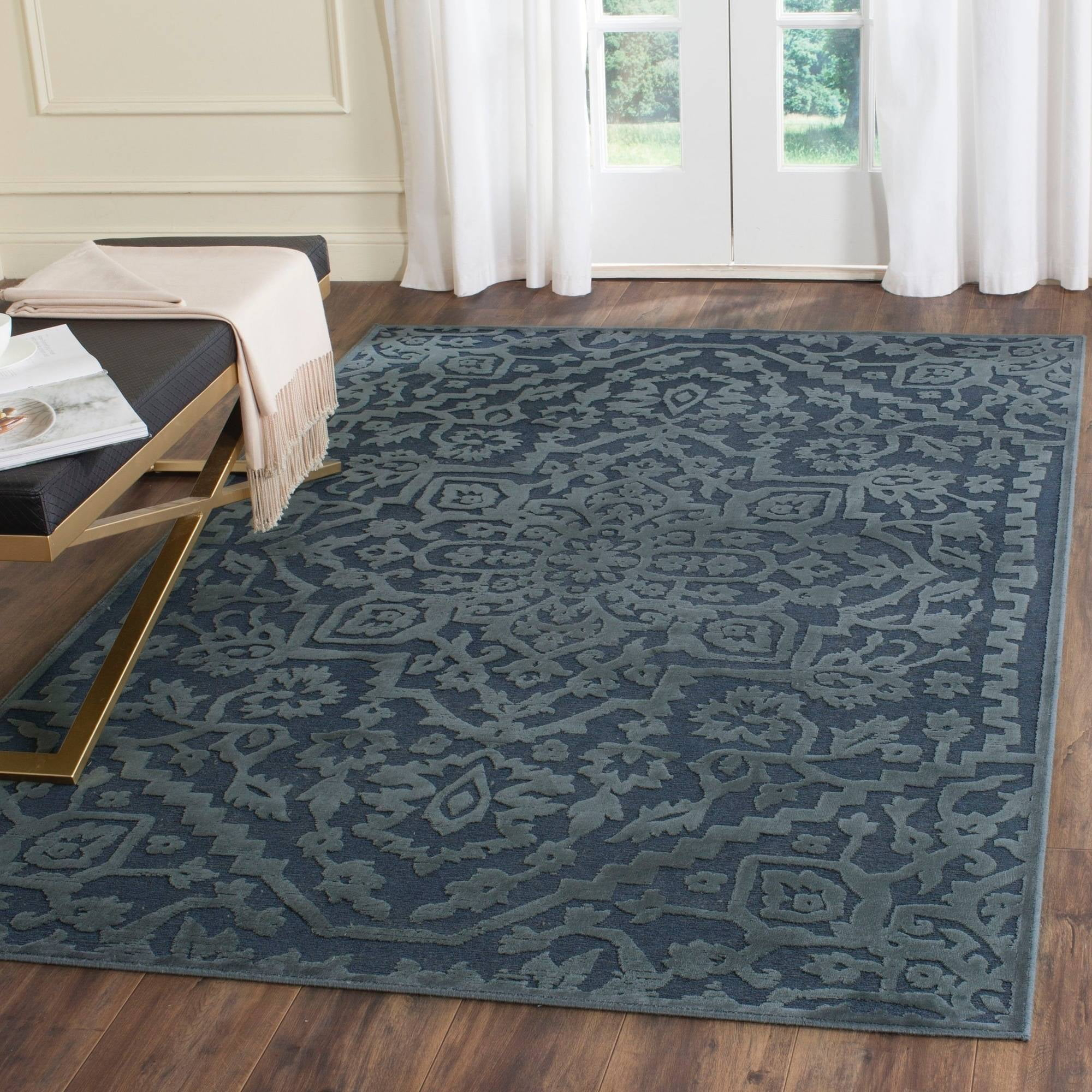 SAFAVIEH Paradise Jerri Damask Area Rug, Navy, 8' x 11'2"