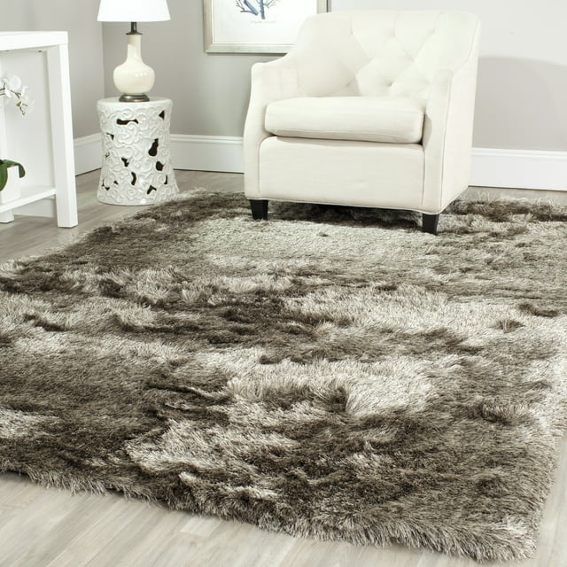 SAFAVIEH Paris Darwin Plush Polyester Shag Area Rug, Sable, 10' x 14'