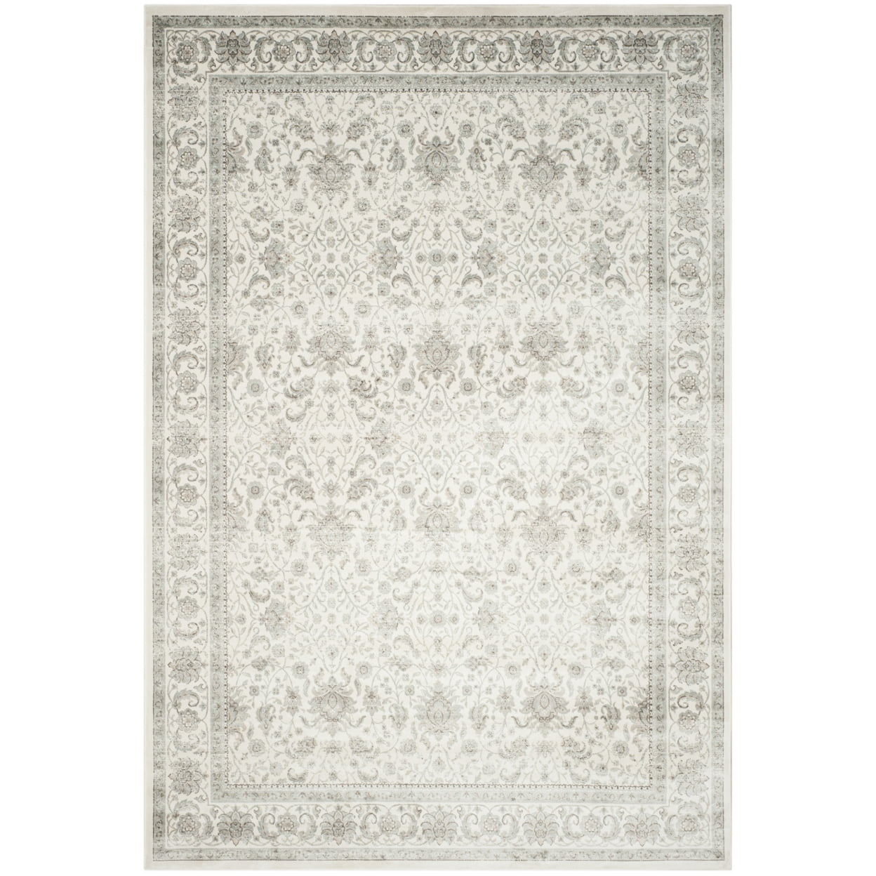 Persian Garden PEG607 Machine Made Indoor Area Rug - Ivory/Silver - 4'x5'3" - Safavieh