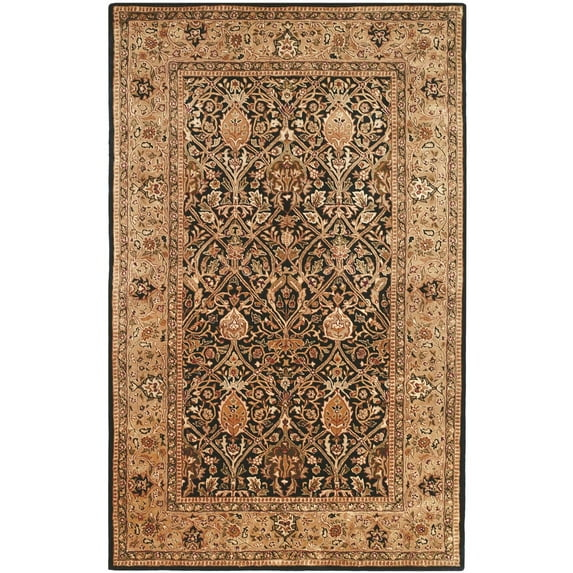 SAFAVIEH Persian Legend Amy Floral Bordered Wool Area Rug, Blue/Gold, 5' x 8'
