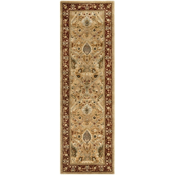 SAFAVIEH Persian Legend Amy Floral Bordered Wool Runner Rug, Ivory/Rust, 2'6" x 8'