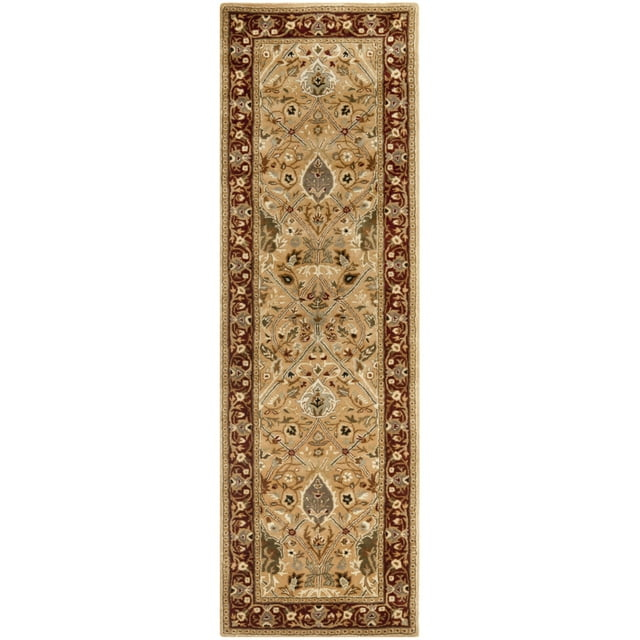 SAFAVIEH Persian Legend Amy Floral Bordered Wool Runner Rug, Ivory/Rust, 2'6" x 8'