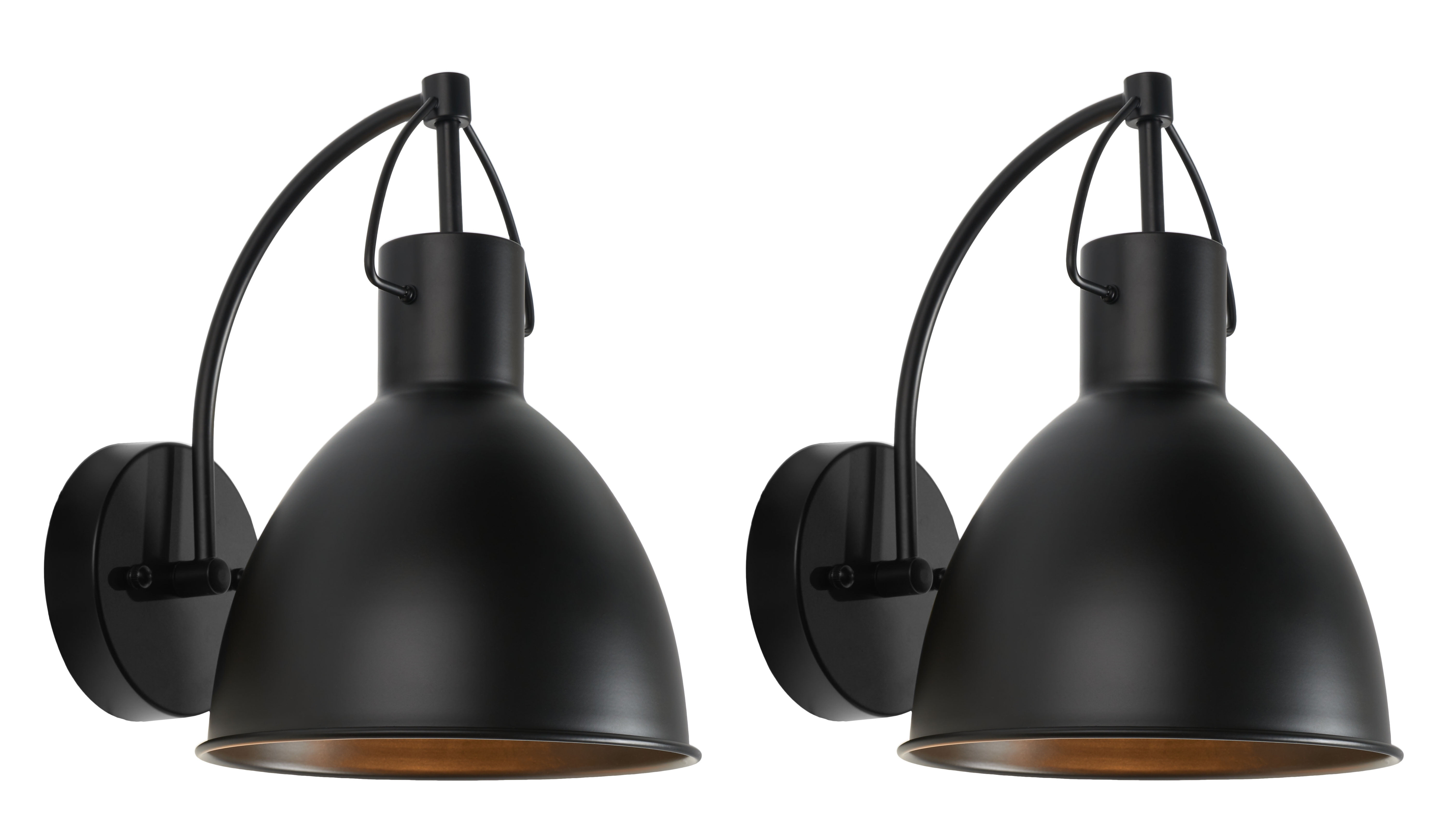Priestly Outdoor Wall Sconce Lights (Set of 2) - Black - Safavieh.