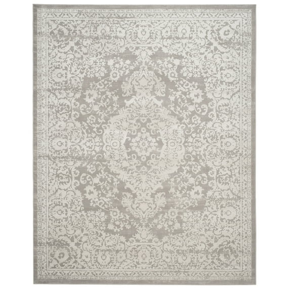 SAFAVIEH Princeton Weldon Floral Bordered Area Rug, Grey/Beige, 9' x 12'