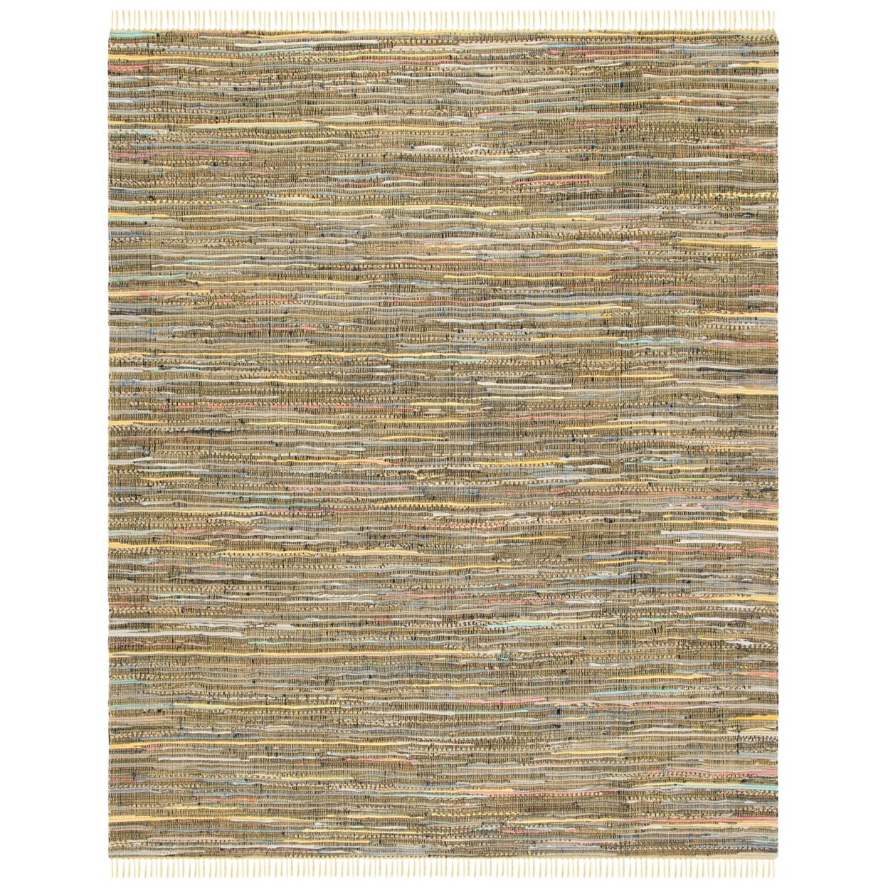 SAFAVIEH Rag Candis Striped Cotton Area Rug, Yellow/Multi, 2' x 3'