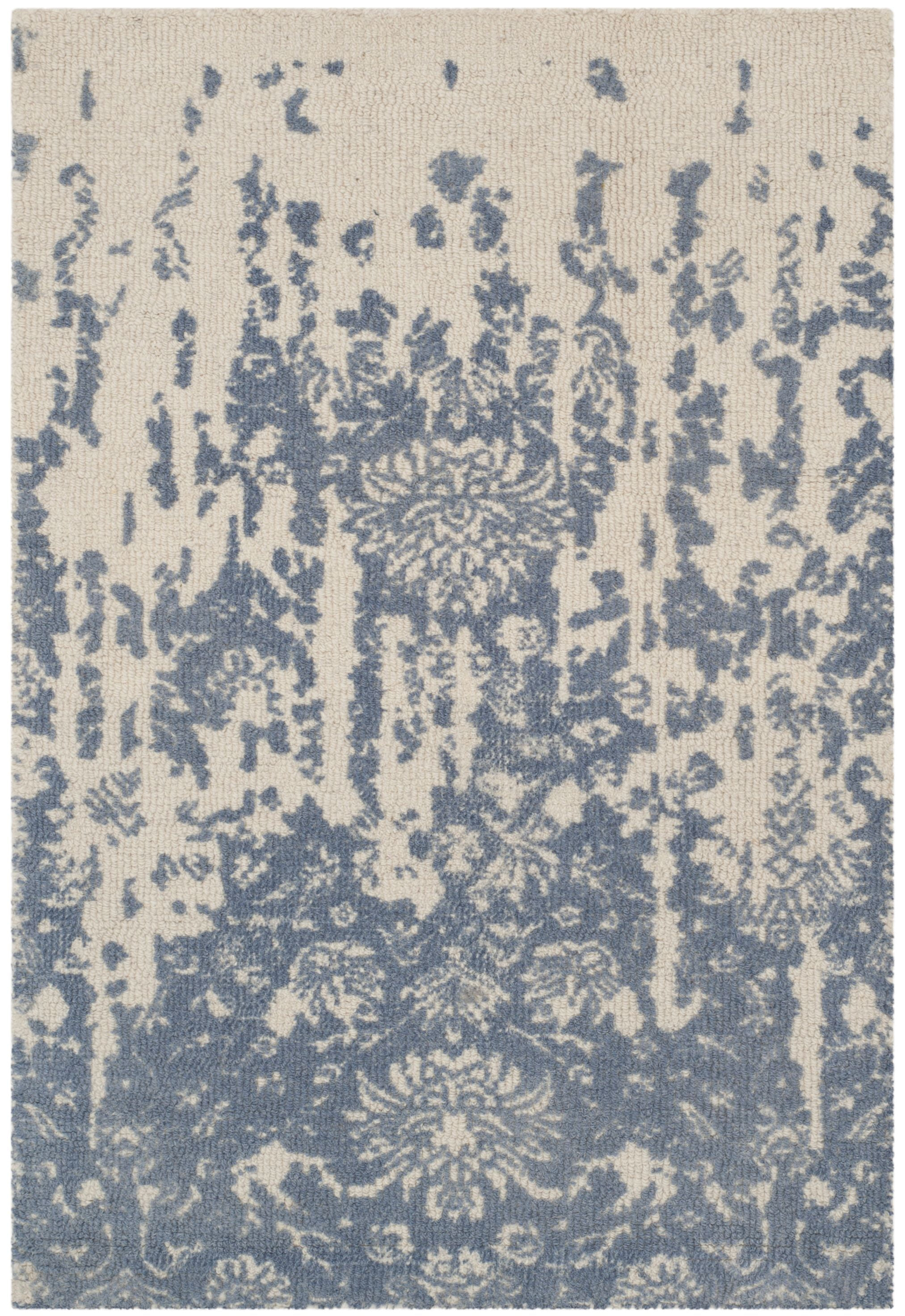 Restoration Vintage RVT104 Hand Tufted Indoor Accent Rug - 2'x3' - Ivory/Blue - Safavieh