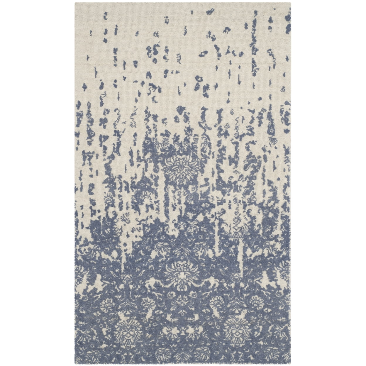 Restoration Vintage RVT104 Hand Tufted Indoor Accent Rug - 3'x5' - Ivory/Blue - Safavieh