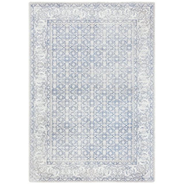 SAFAVIEH Restoration Vintage Delicia Geometric Area Rug, Blue/Ivory, 3' x 5'
