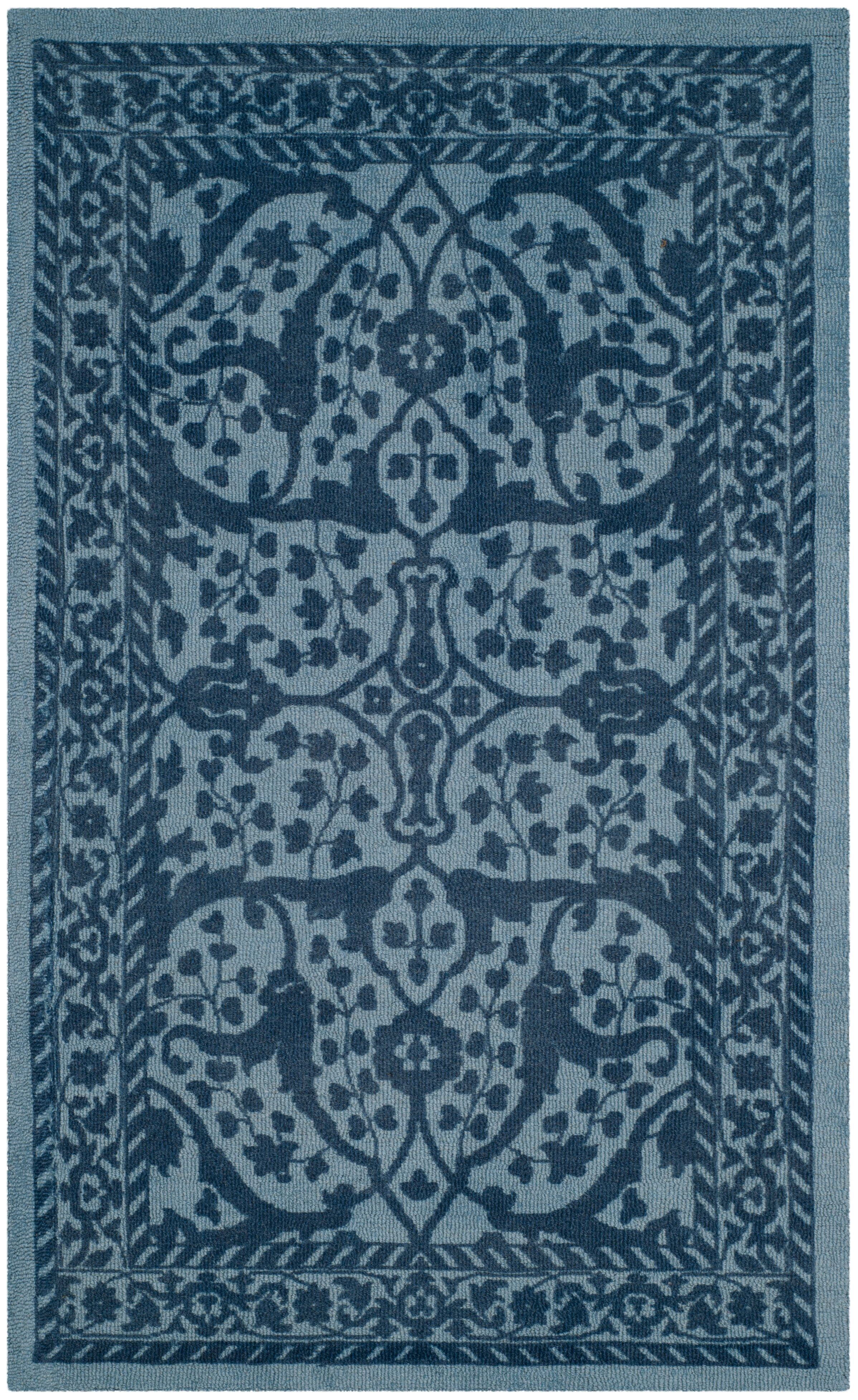 Restoration Vintage RVT102 Hand Tufted Accent Rug - Blue/Dark Blue - 2'x3' - Safavieh.