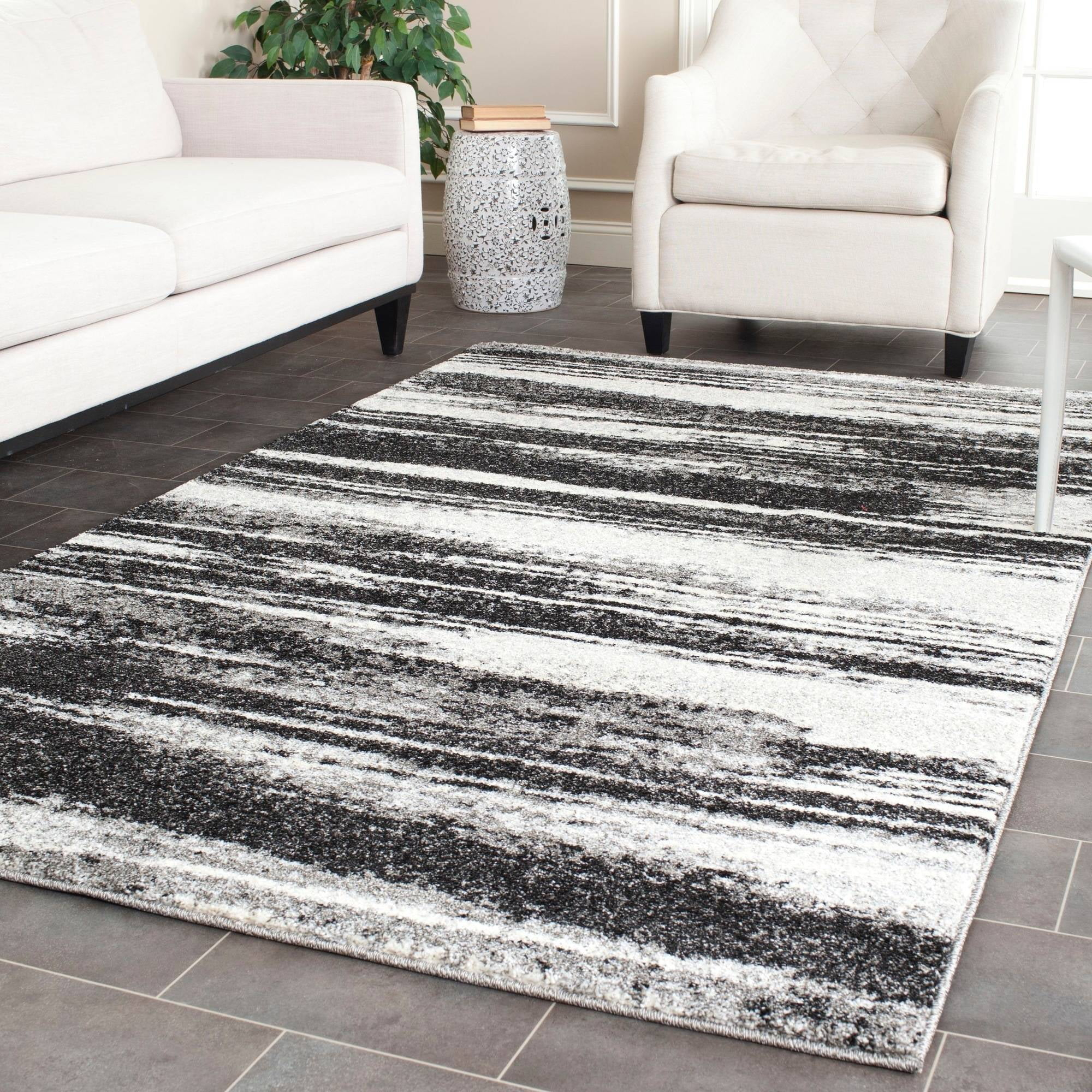 SAFAVIEH Retro Chantel Abstract Area Rug, Dark Grey/Light Grey, 10' x 14'