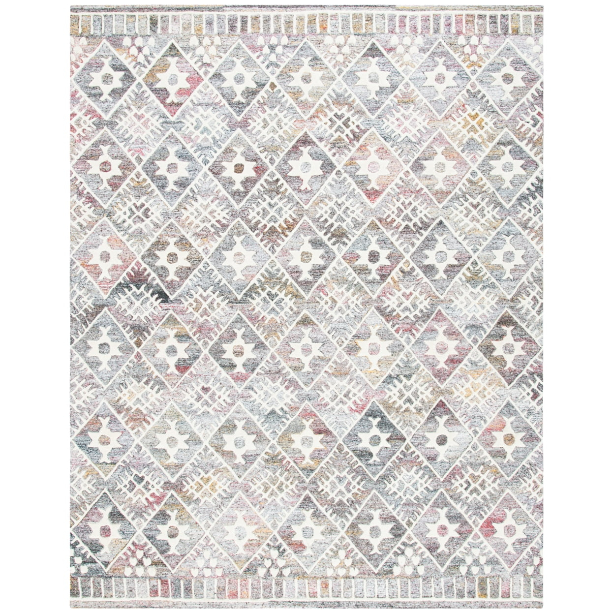 SAFAVIEH Roslyn Desi Geometric Area Rug, Red/Ivory, 9' x 12'